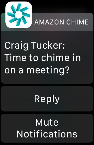Apple Watch notification with actions extended view
